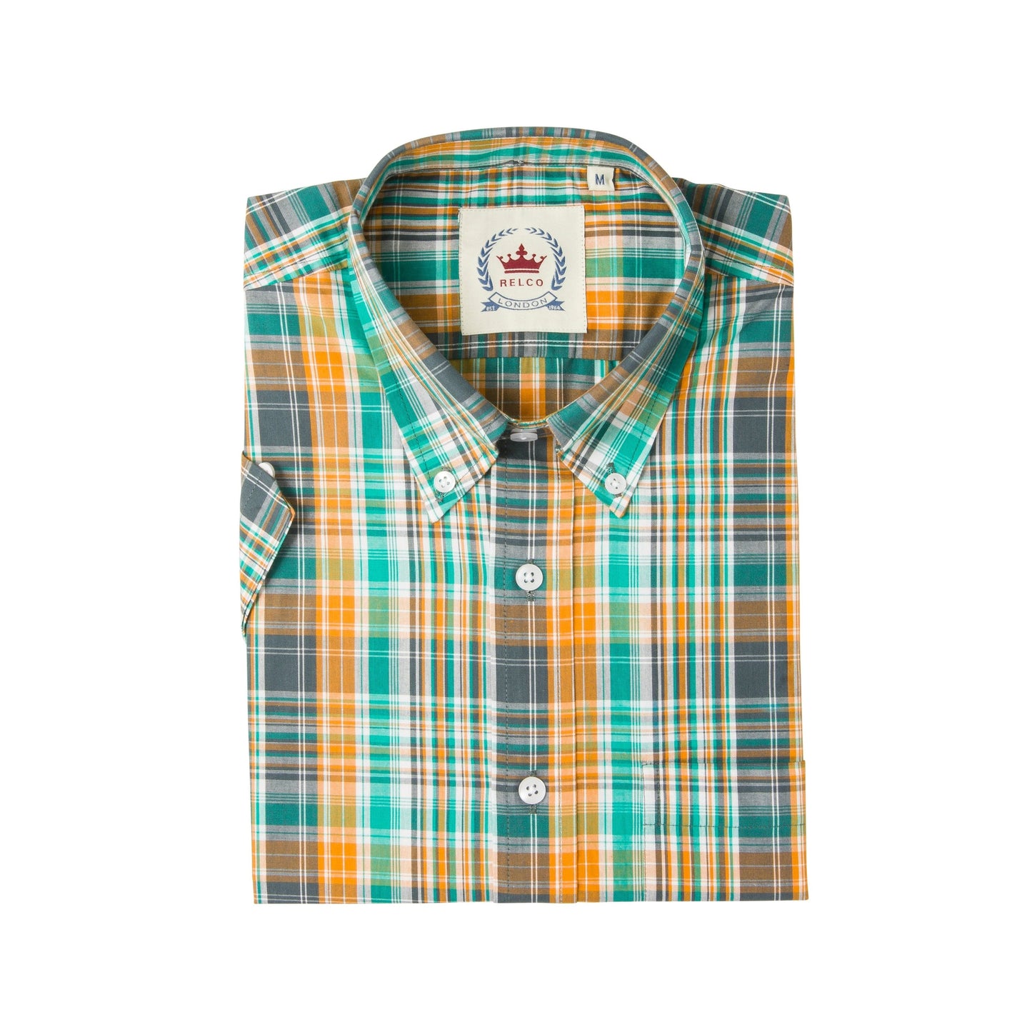 Relco Green Multi Check S/S [CK-75]