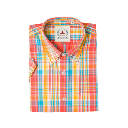 Relco Orange Multi Check S/S [CK-76]