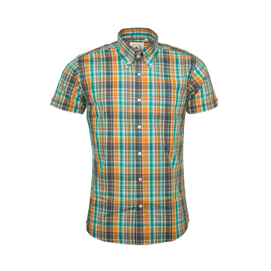 Relco Green Multi Check S/S [CK-75]