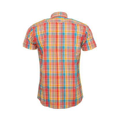 Relco Orange Multi Check S/S [CK-76]