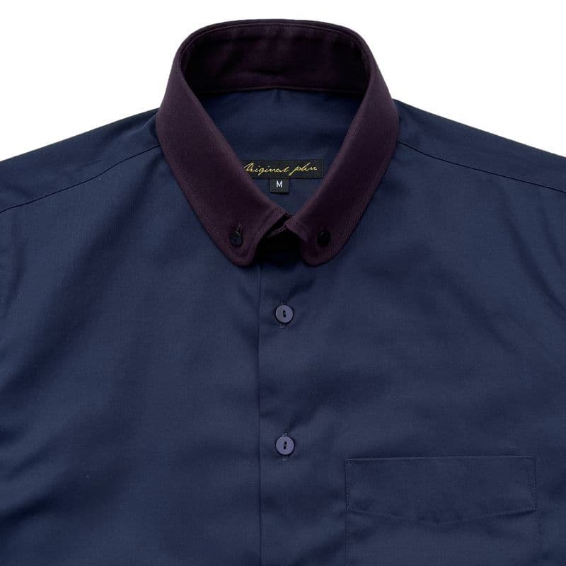 Classic Round Collar B.D.Shirts〈Navy〉