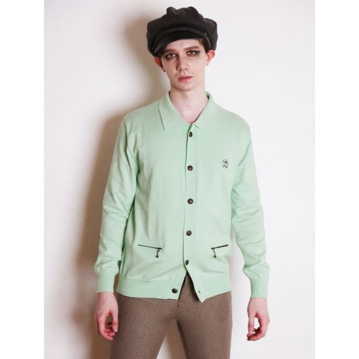 COLLARED CARDIGAN [KT512] - Lime Green