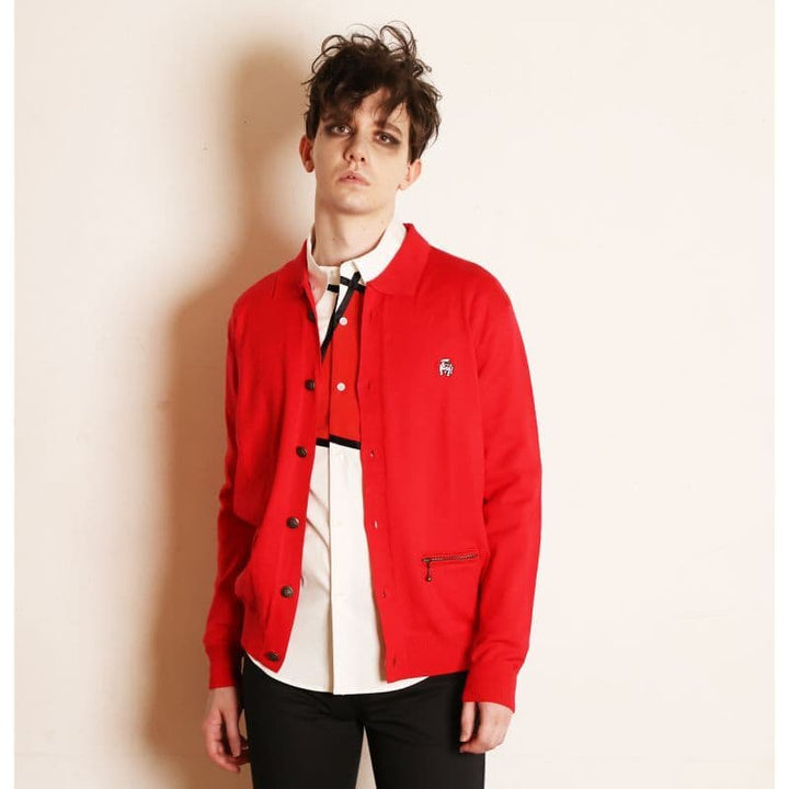 COLLARED CARDIGAN [KT512] - Red