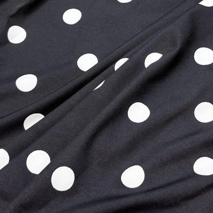 Covered Button Open Collar Shirts〈Black〉