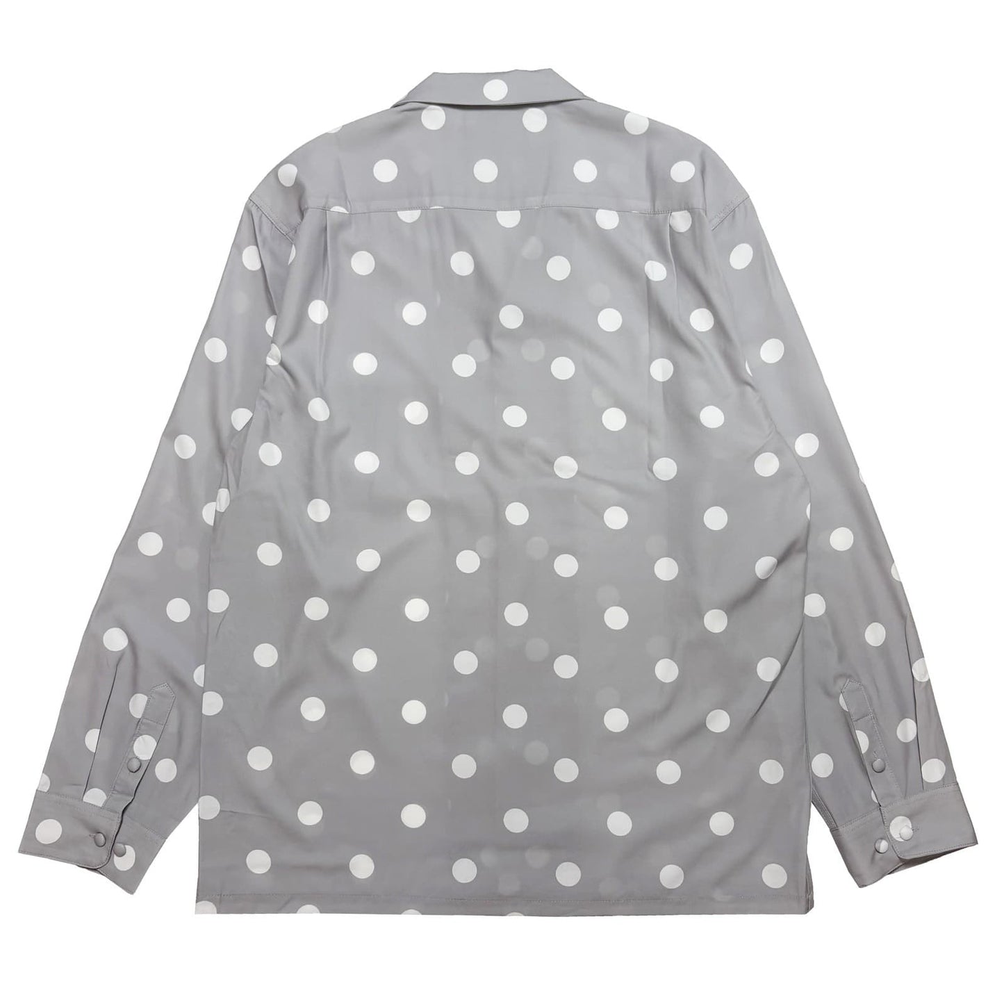 Covered Button Open Collar Shirts〈Black〉