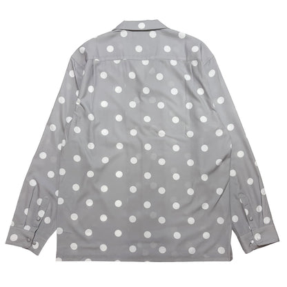 Covered Button Open Collar Shirts〈Black〉