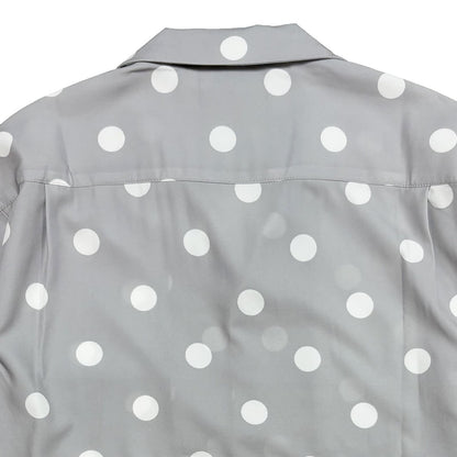 Covered Button Open Collar Shirts〈Black〉