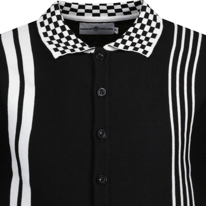Charlie Mod Ska Checkerboard Collar Knitted Polo
