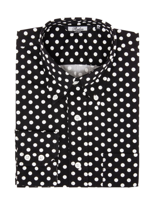 Classic Polka Dot Shirts〈Black〉