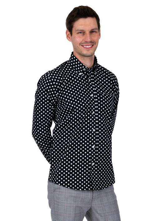 Classic Polka Dot Shirts〈Black〉