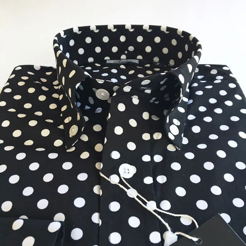 Classic Polka Dot Shirts〈Black〉