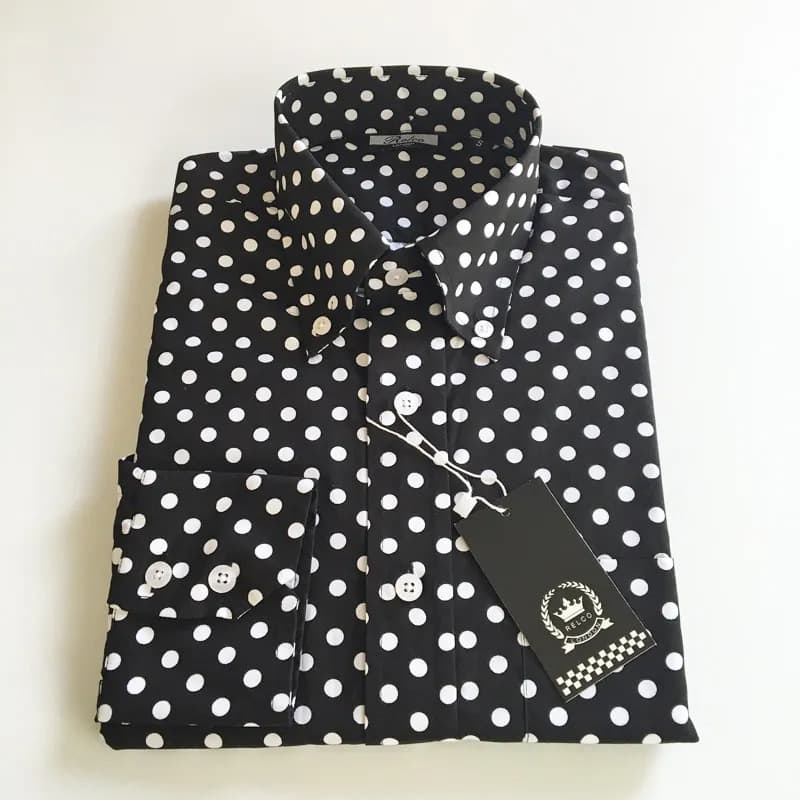 Classic Polka Dot Shirts〈Black〉
