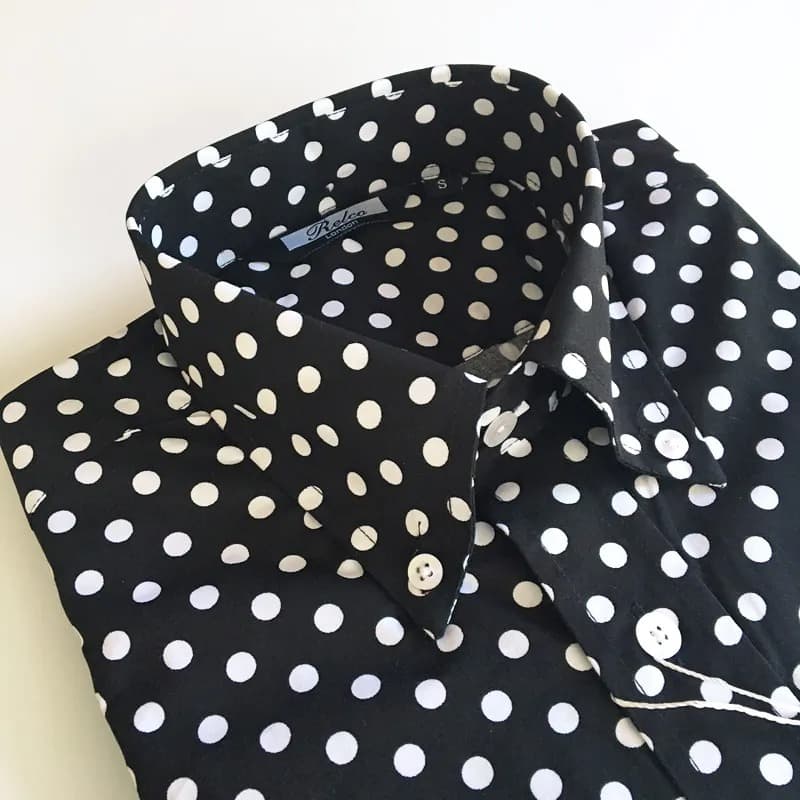 Classic Polka Dot Shirts〈Black〉