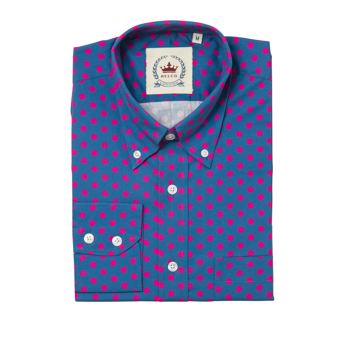 Classic Polka Dot Shirts〈Cobalt Fuschia〉