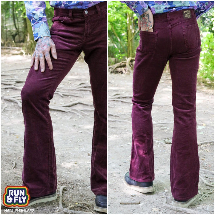 Burgundy Boot Cut Corduroy Flares