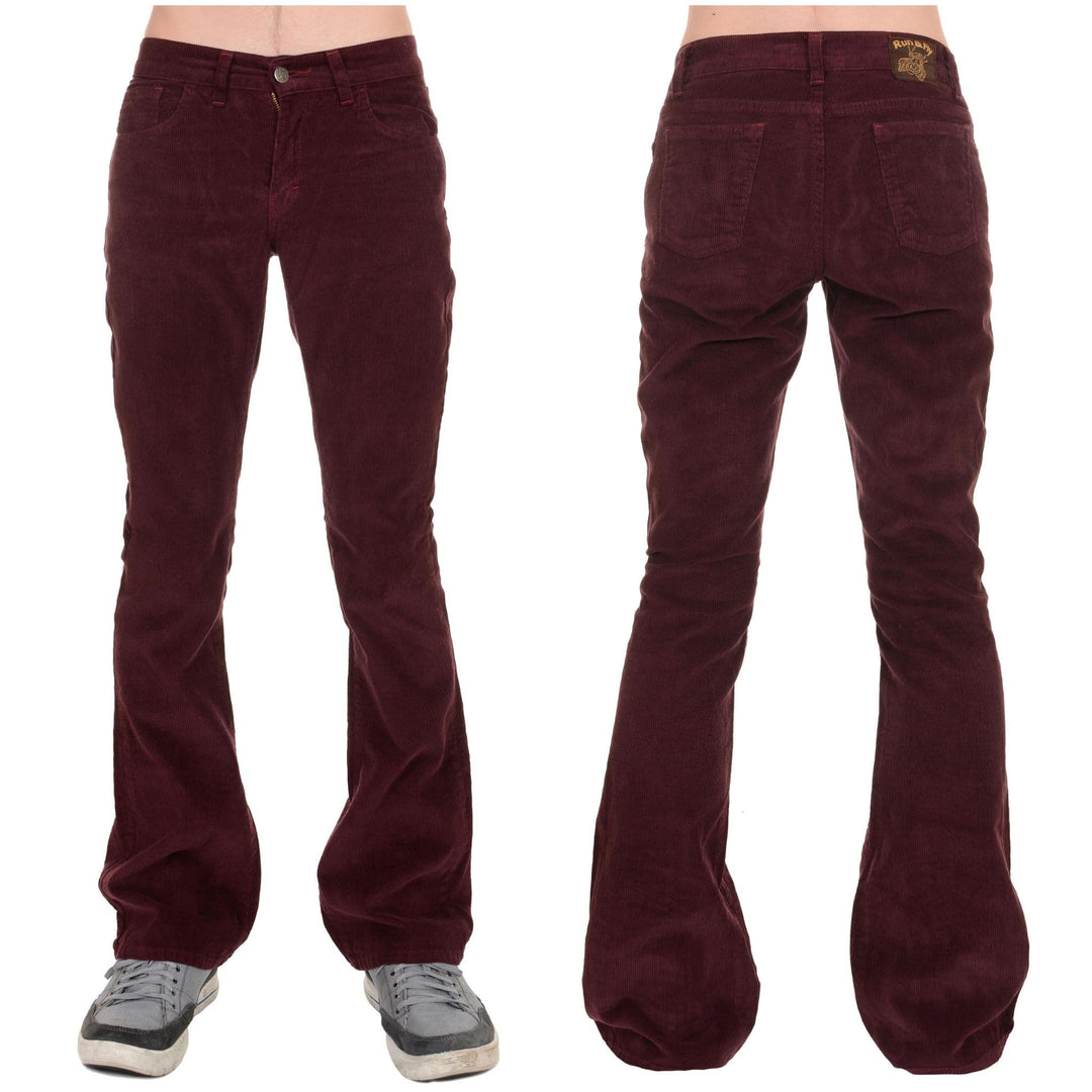 Burgundy Boot Cut Corduroy Flares