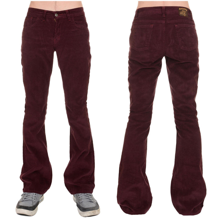 Burgundy Boot Cut Corduroy Flares