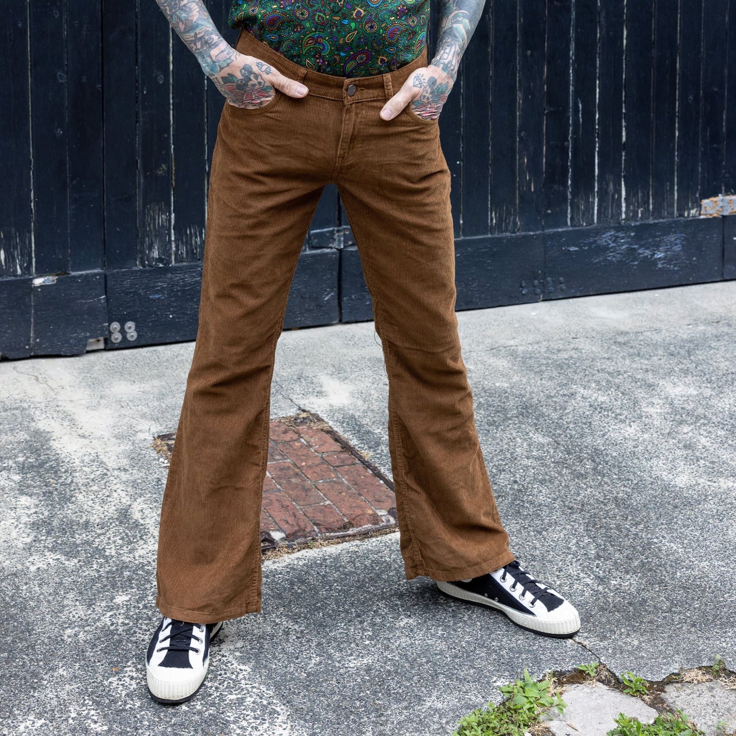 Tan Corduroy Bootcut Flares