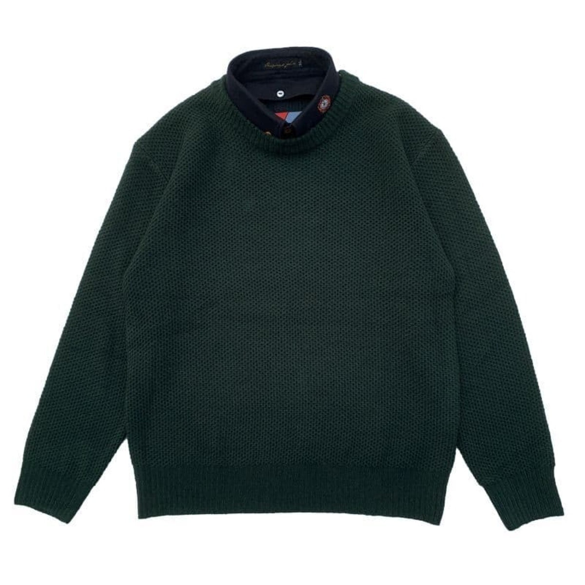 Detachable Honeycomb Knit Jumper〈Dark Green〉