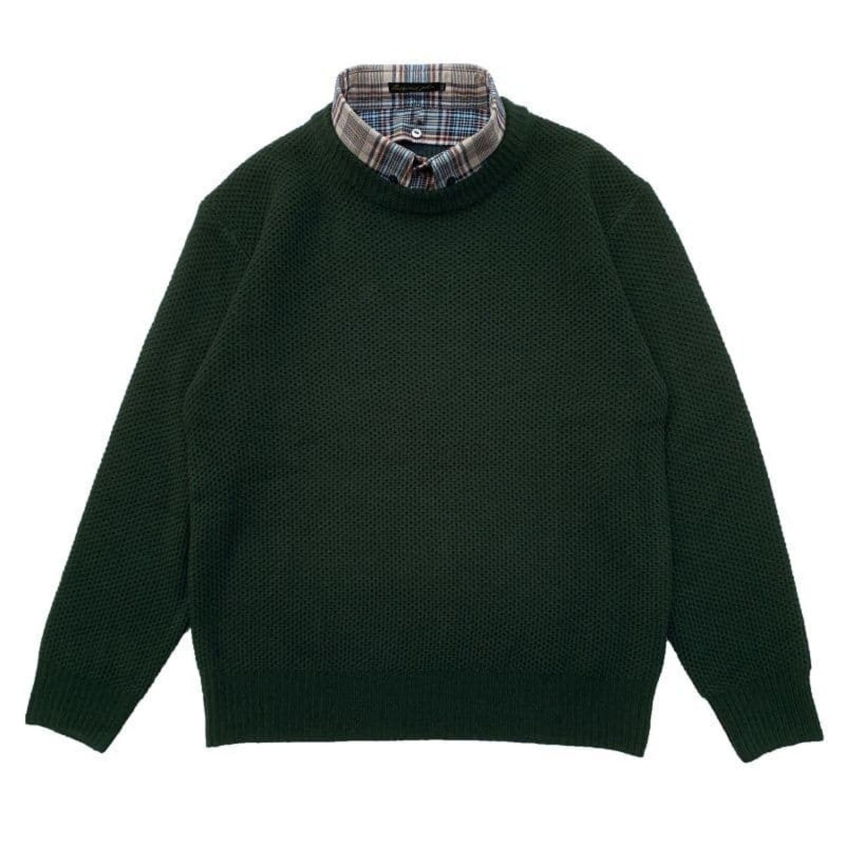 Detachable Honeycomb Knit Jumper〈Dark Green〉