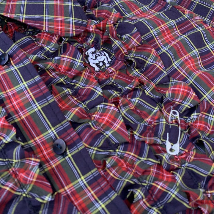 FRILLED BEAGLE SHIRTS DRESS [OP512] - Navy Tartan