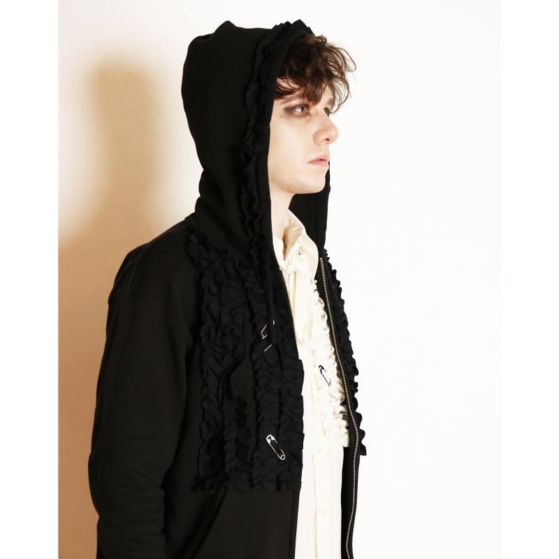 FRILL ZIP HOODIE [CT511] - Grey