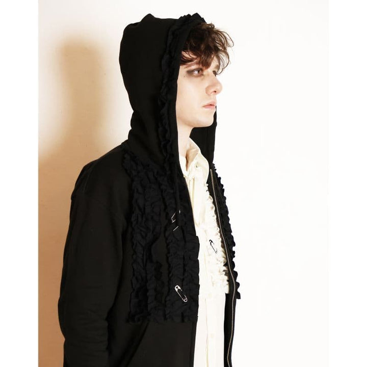 FRILL ZIP HOODIE [CT511] - Grey