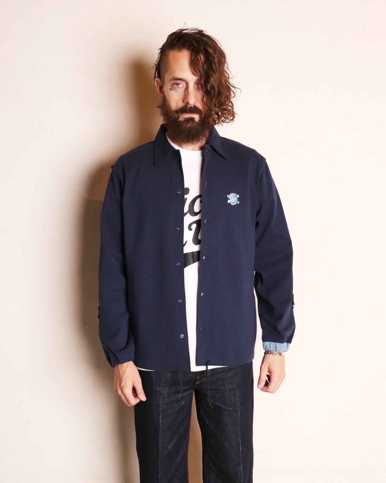 Jersey Coach Jacket〈Navy〉