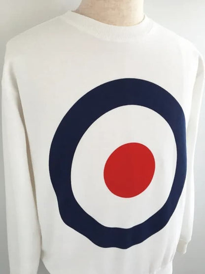 "Keith Moon Target" Crew Sweat〈White〉