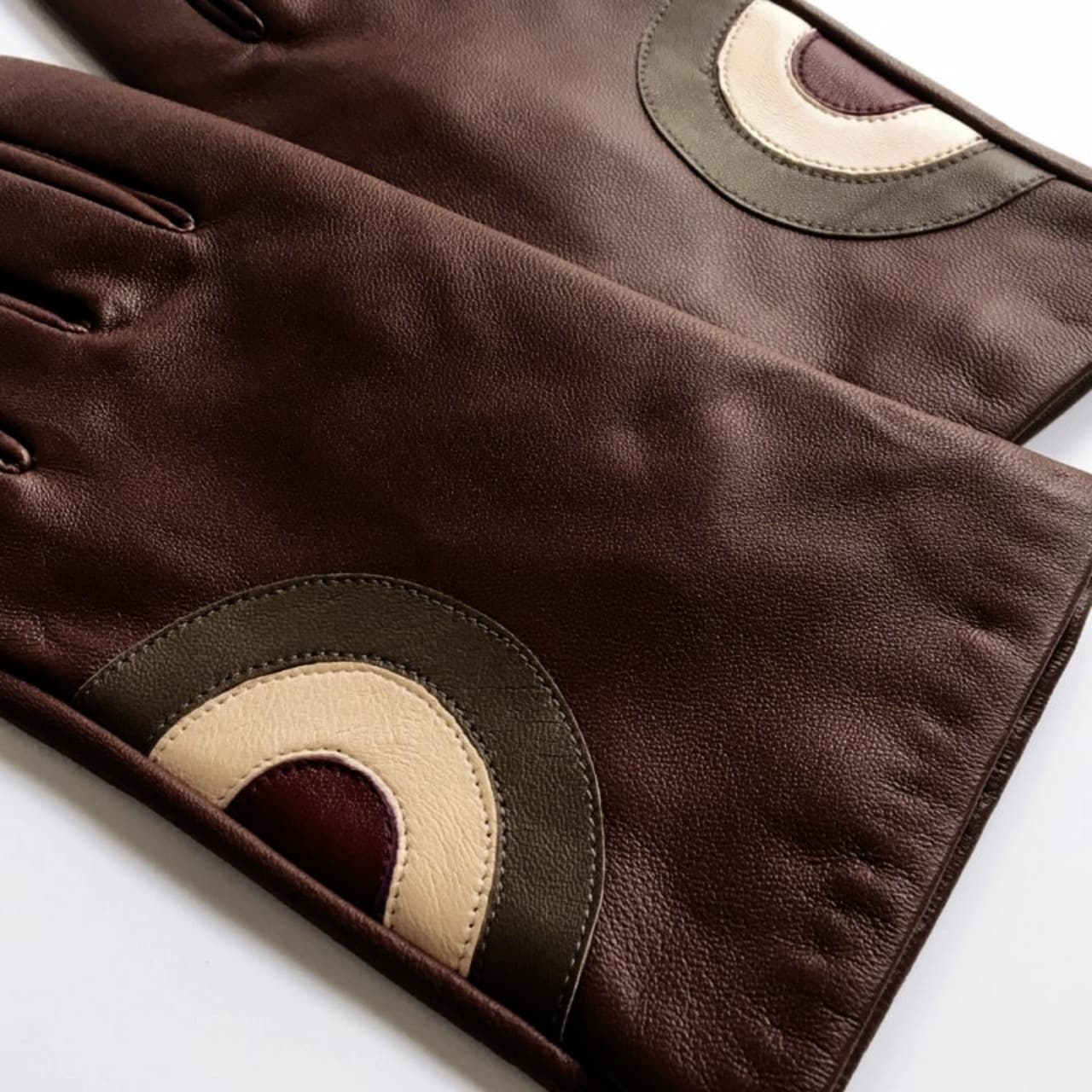 Mod Target Leather Gloves〈Brown〉