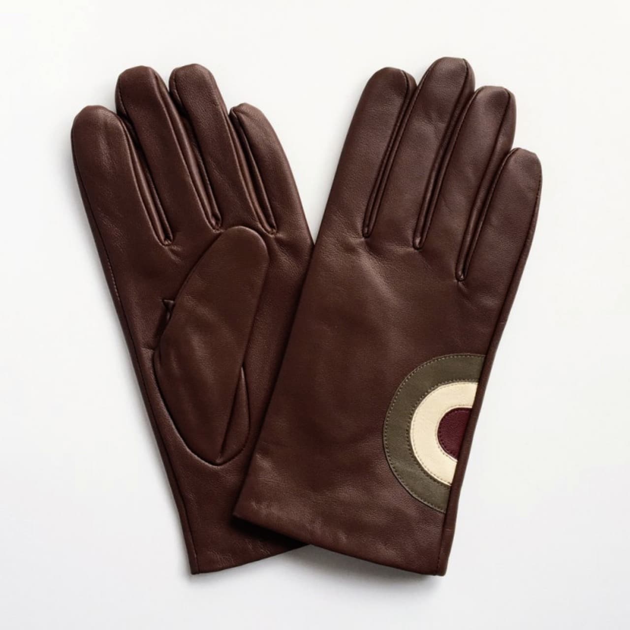 Mod Target Leather Gloves〈Brown〉