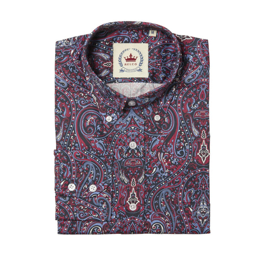 Navy Paisley Shirts - PS-40