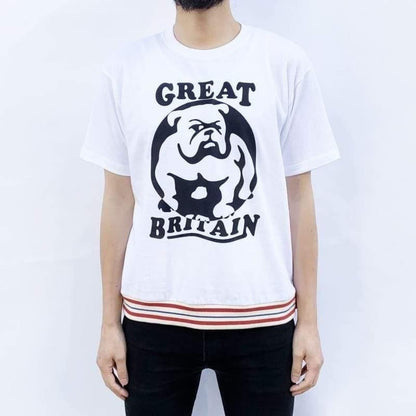 Relaxing Ribbed BULLDOG T-sh〈Navy〉