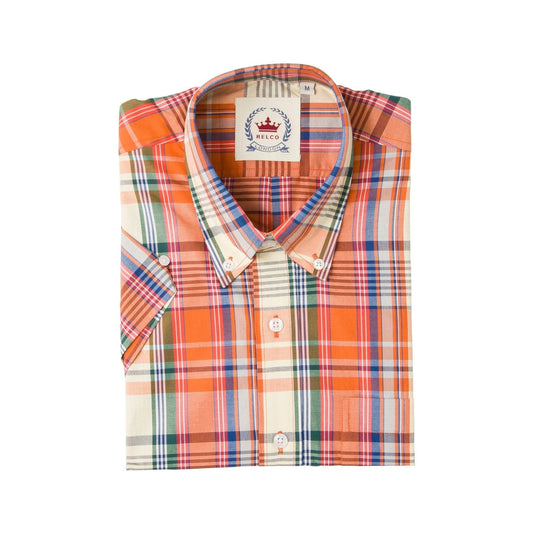Relco Burnt Orange Check S/S [STCK-33]