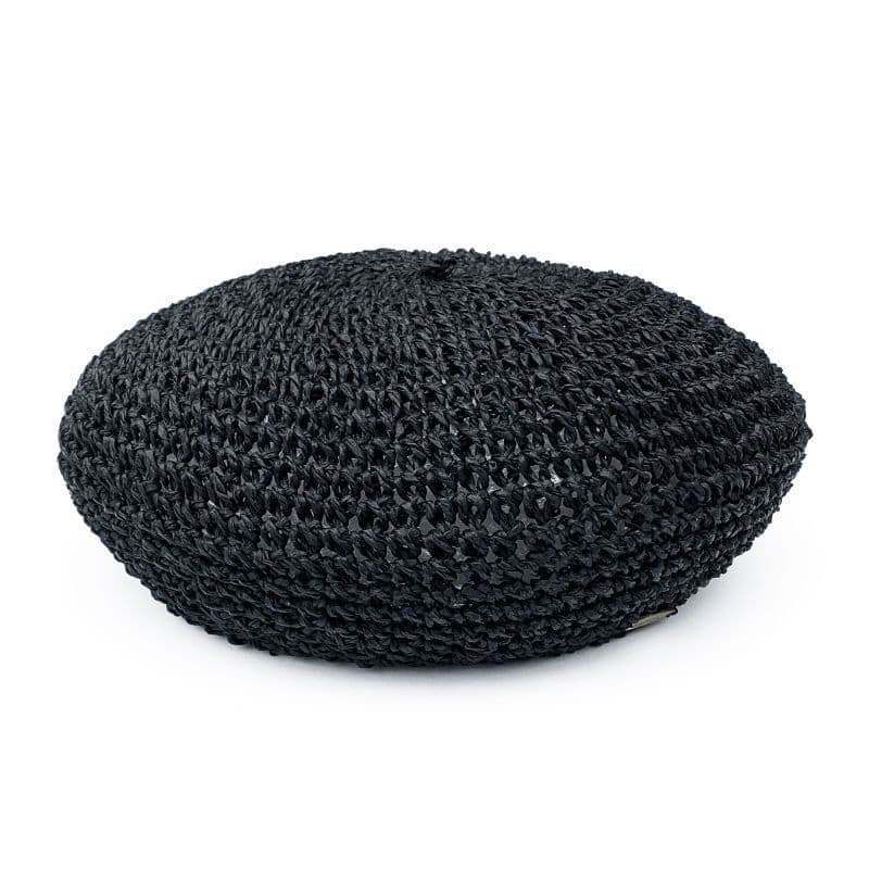 STRAW BERET [HT501] - Black