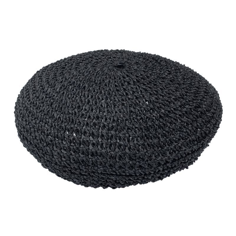 STRAW BERET [HT501] - Black