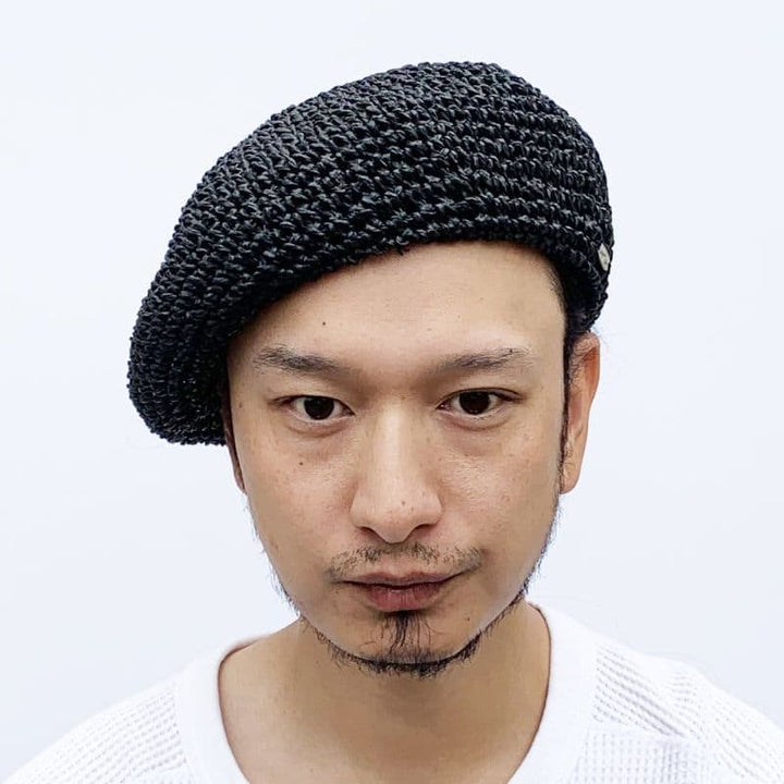 STRAW BERET [HT501] - Black