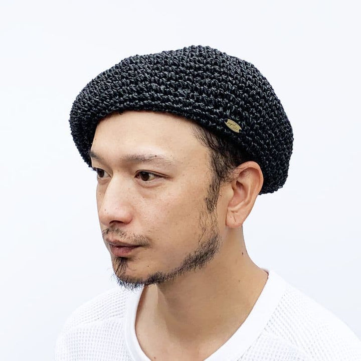 STRAW BERET [HT501] - Black
