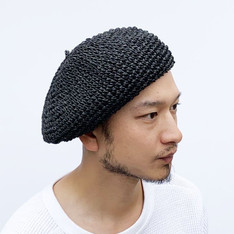 STRAW BERET [HT501] - Black