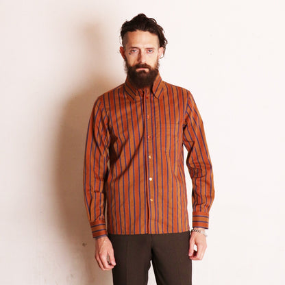 Stripe Beagle Collar Shirts〈Orange〉
