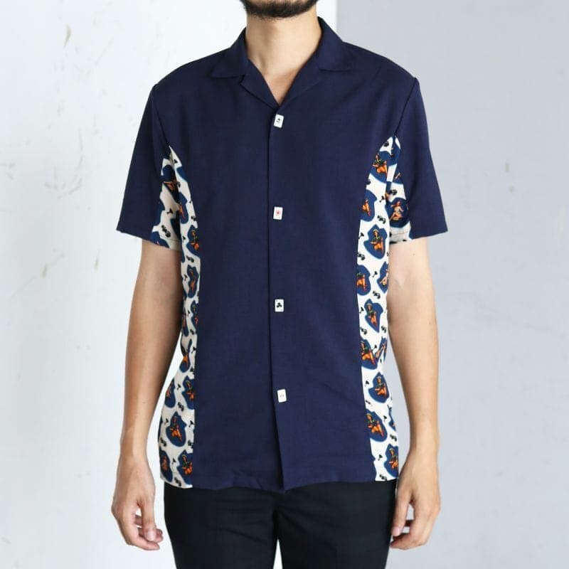 S/S Casino Shirts〈Navy〉