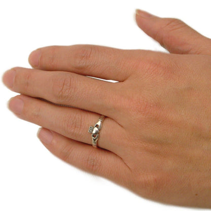 Slender Claddagh Ring - Silver