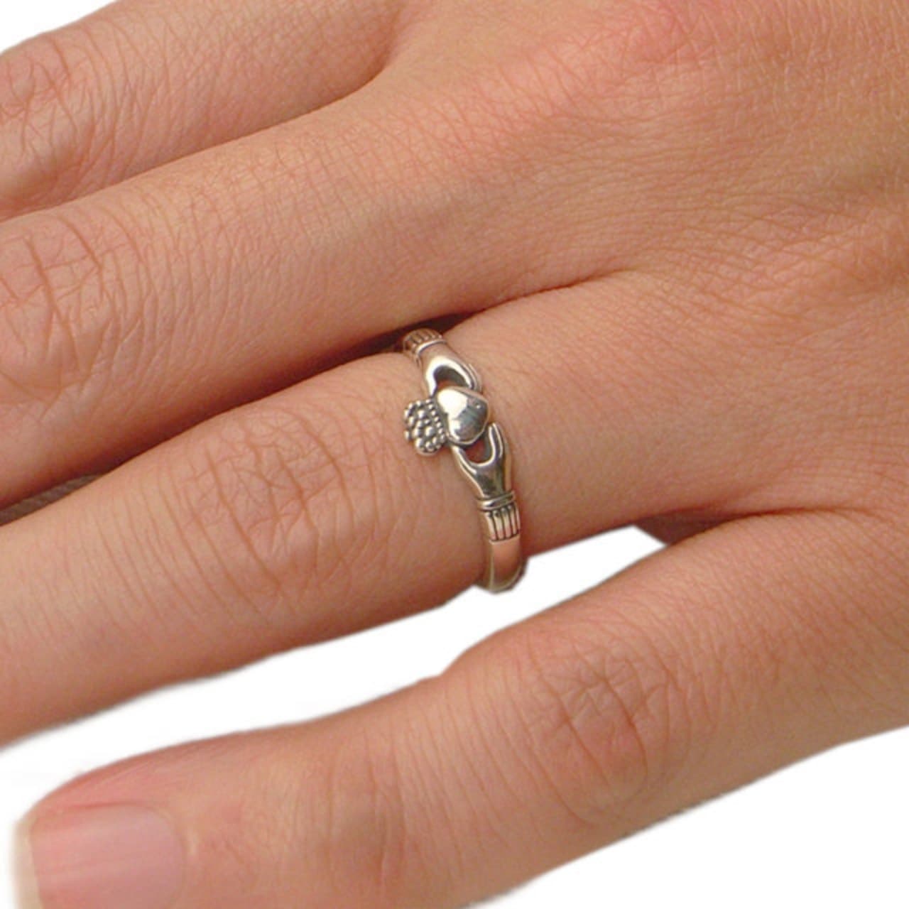 Slender Claddagh Ring - Silver