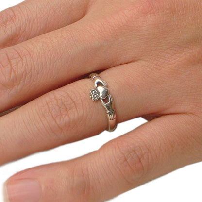 Slender Claddagh Ring - Silver
