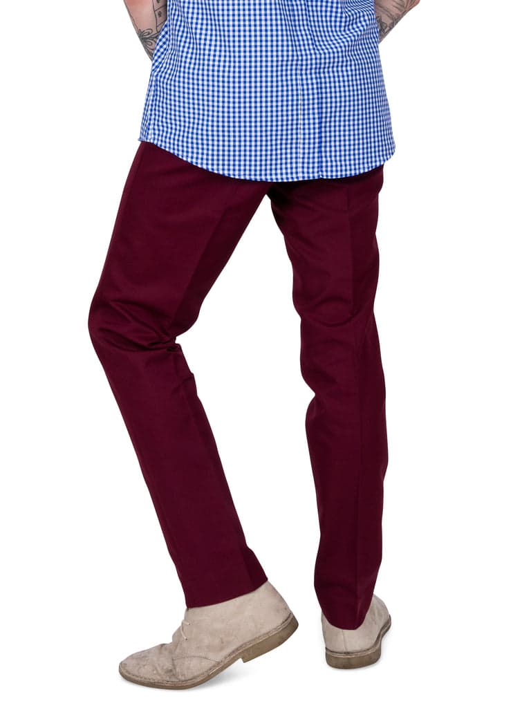 Sta Prest Trousers - Burgundy