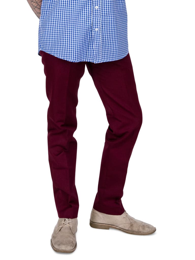 Sta Prest Trousers - Burgundy