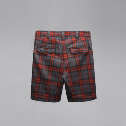 タータンチェック柄ショートパンツ〈Red〉