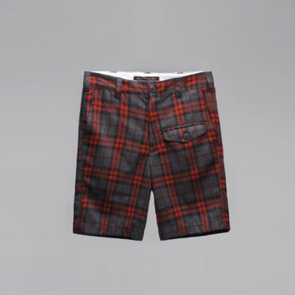タータンチェック柄ショートパンツ〈Red〉