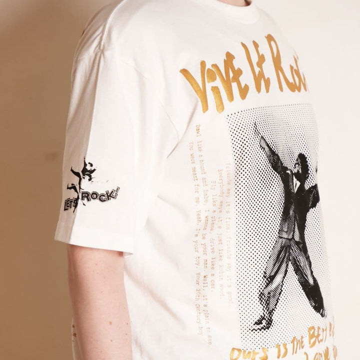 URAHARA V,L,R S/S [TSH512] - White×Gold