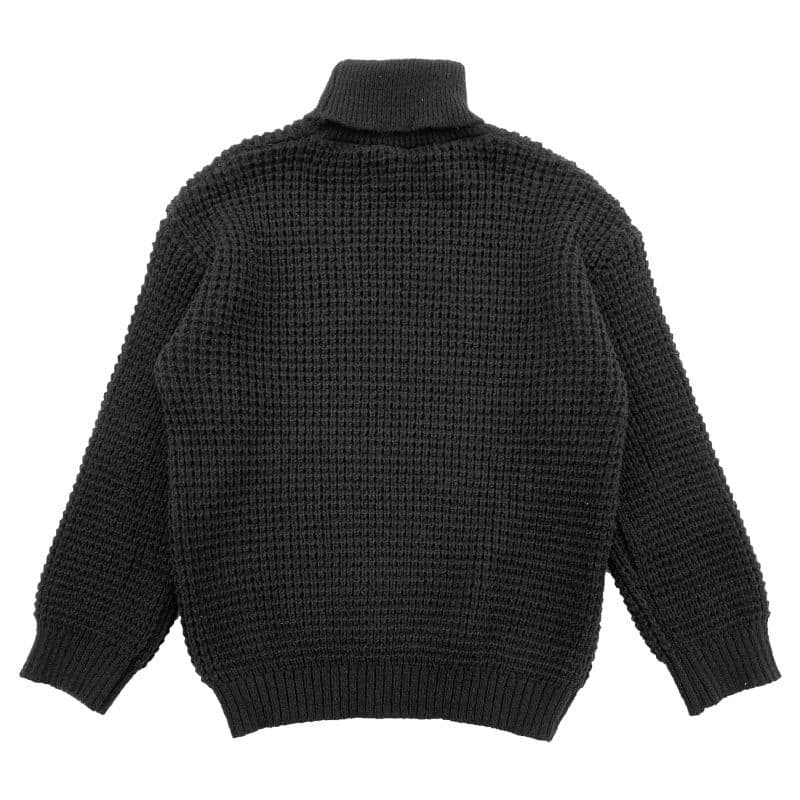 Waffle Rollneck Jumper〈Black〉